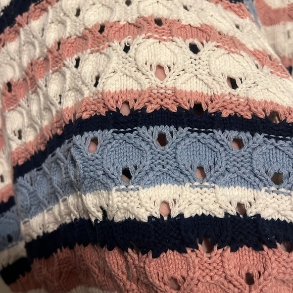 Primark size XL cotton acrylic cardigan sweater blue & pink gender reveal NWOT - Picture 4 of 7